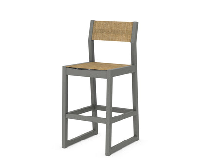 POLYWOOD EDGE Sling Bar Side Chair in Slate Grey / Burlap
