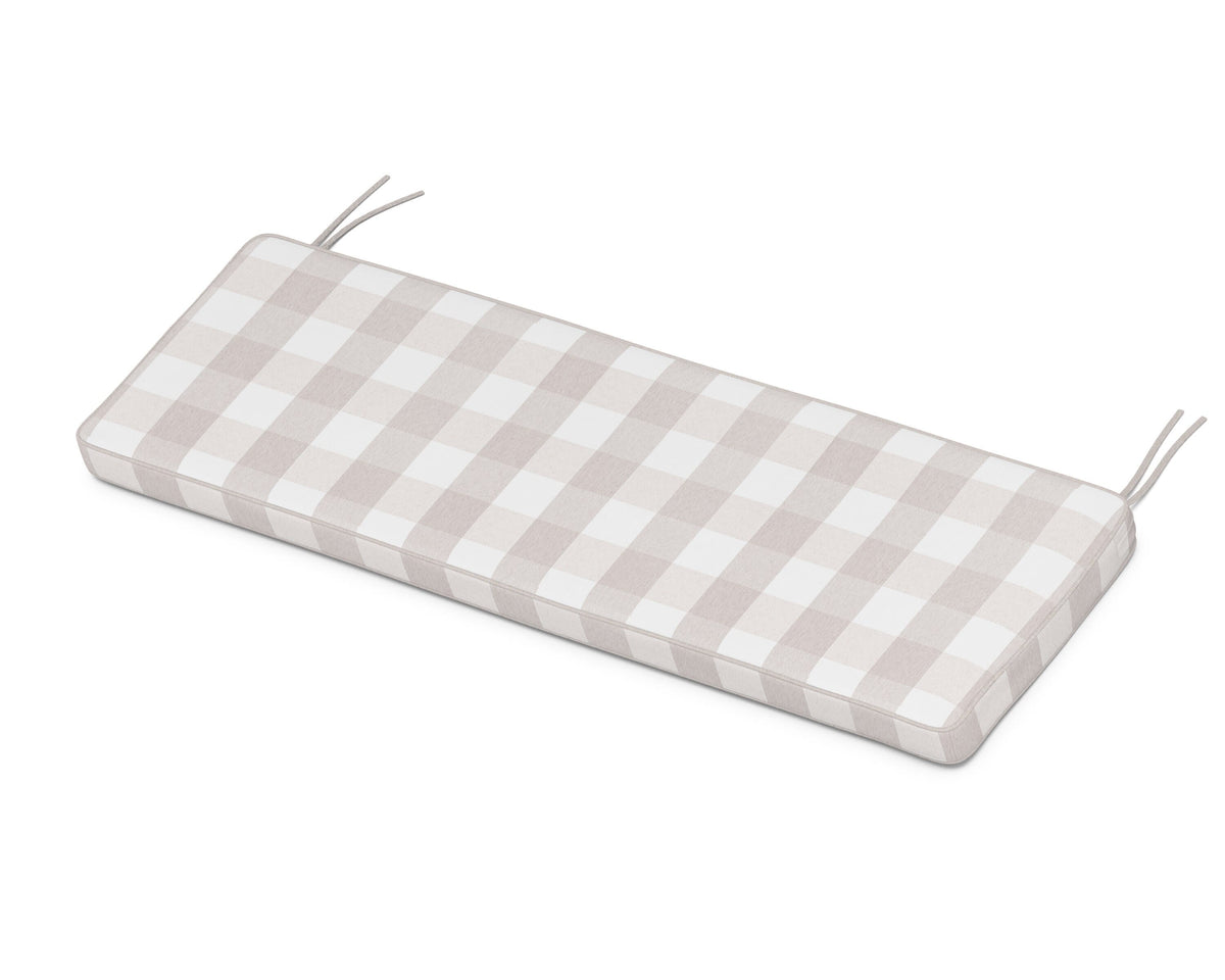 POLYWOOD Chinoiserie 60" Bench Seat Cushion in Buffalo Plaid Dune Burlap