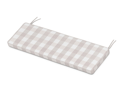 POLYWOOD Chinoiserie 60" Bench Seat Cushion in Buffalo Plaid Dune Burlap