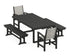 POLYWOOD Coastal 5-Piece Dining Set with Trestle Legs with EDGE 40" x 78" Dining Table in Black / Birch
