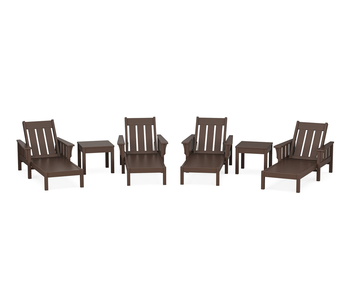 POLYWOOD Acadia 6-Piece Chaise Set in Mahogany