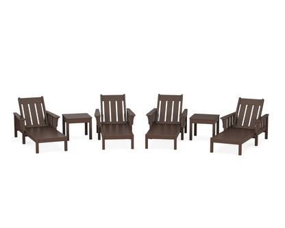 POLYWOOD Acadia 6-Piece Chaise Set in Mahogany
