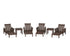 POLYWOOD Acadia 6-Piece Chaise Set in Mahogany