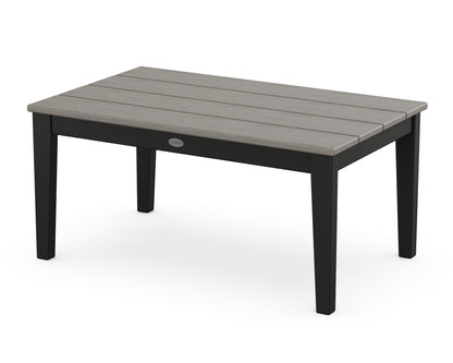 POLYWOOD Newport 22" x 36" Coffee Table in Black / Driftwood