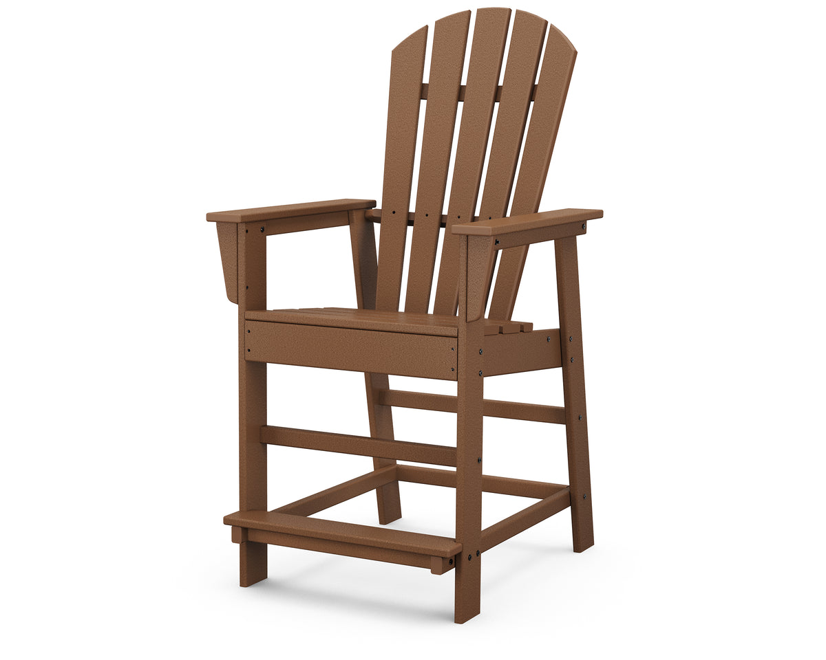 POLYWOOD South Beach Counter Chair in Teak