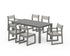 POLYWOOD EDGE Sling 7-Piece Parsons Dining Set in Slate Grey / Birch