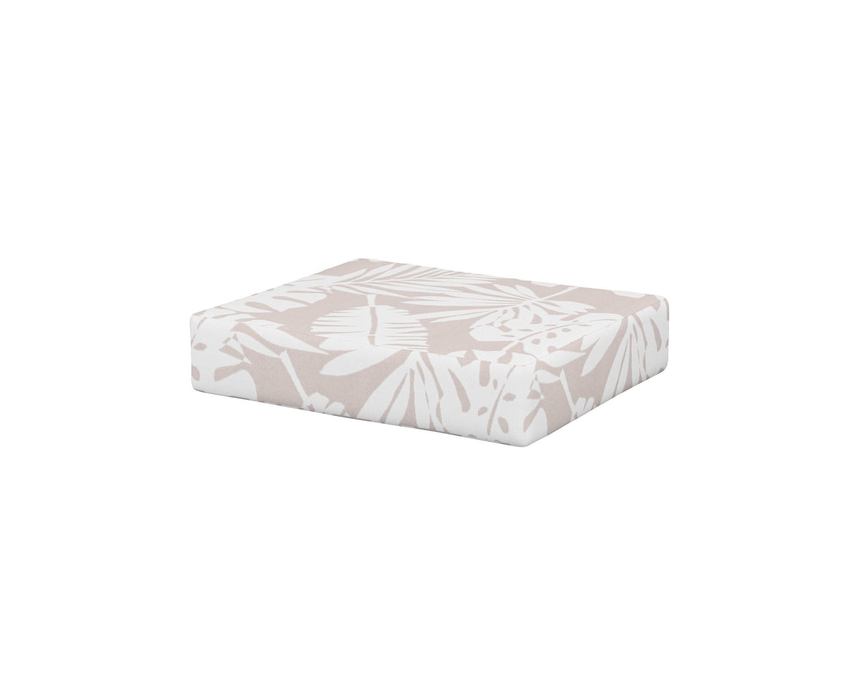 POLYWOOD Acadia Ottoman Cushion in Leaf Dune Burlap