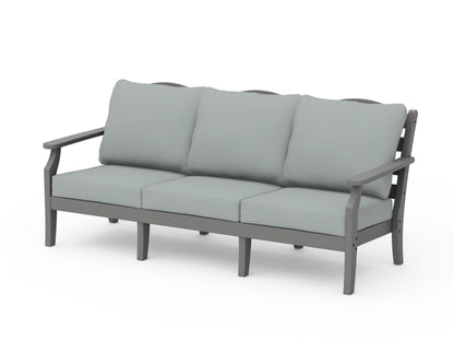 POLYWOOD Savannah Deep Seating Sofa in Slate Grey / Spa