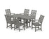 POLYWOOD Wovendale Arm Chair 7-Piece Dining Set in Slate Grey
