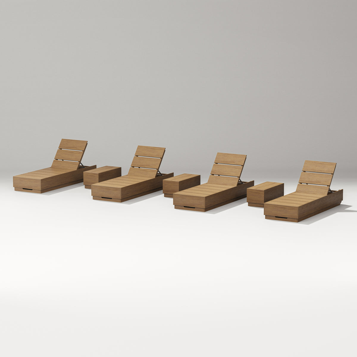 POLYWOOD PW Designer Series Elevate 7-Piece Chaise Lounge Set in Natural