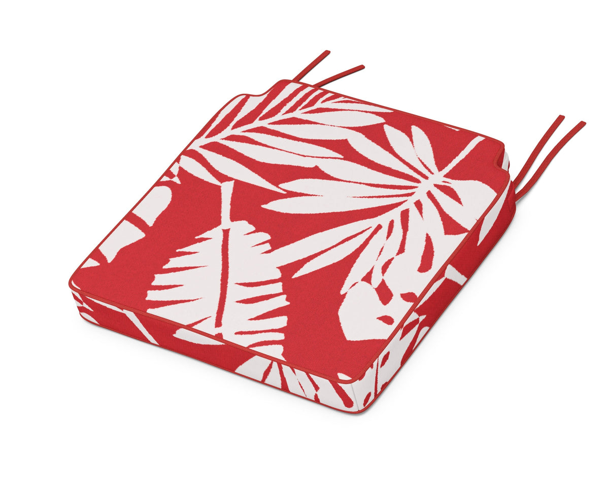 POLYWOOD Acadia Dining Side Seat Cushion in Leaf Crimson