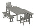 POLYWOOD Signature 5-Piece Dining Set with Benches - 39" x 78" Table in Slate Grey