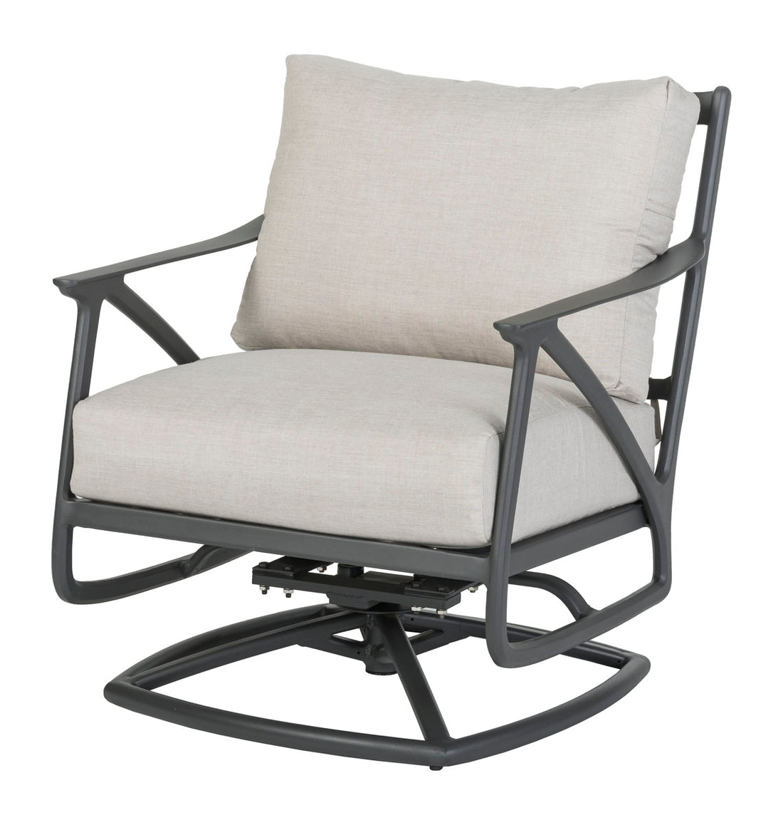 Gensun Amari Cushion Swivel Rocking Lounge Chair in Carbon
