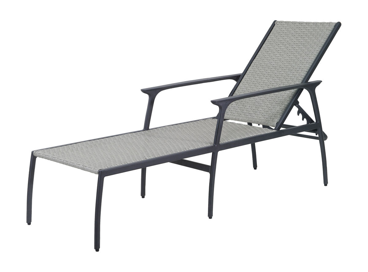 Gensun Amari Woven Chaise Lounge in Carbon