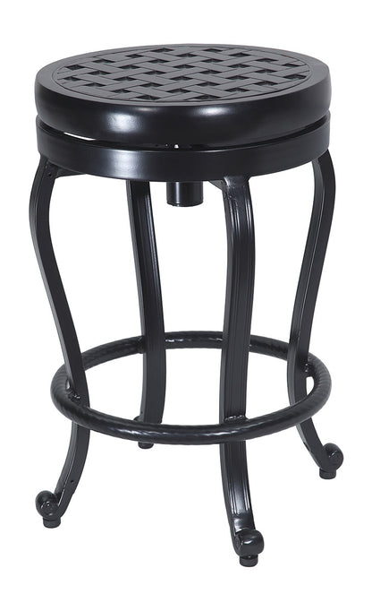 Gensun Backless Swivel Balcony Stool in Midnight Gold