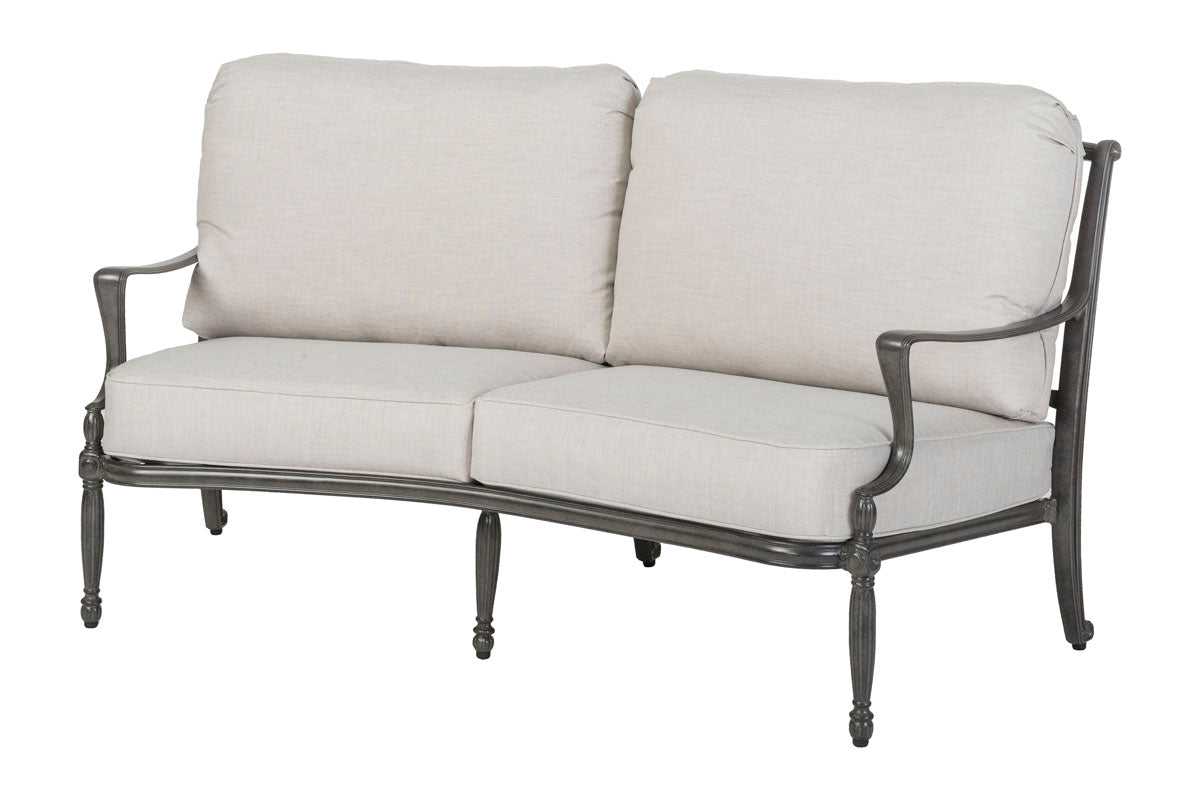 Gensun Bel Air Curved Loveseat in Midnight Gold