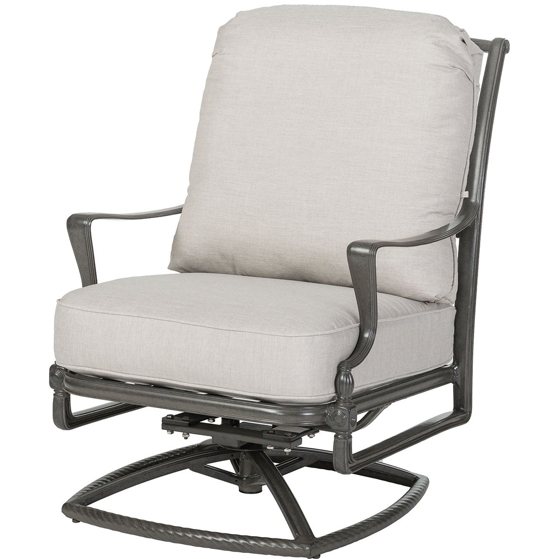 Gensun Bel Air High Back Swivel Rocking Lounge Chair in Midnight Gold