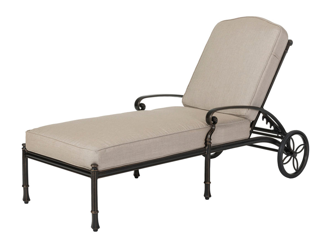Gensun Bella Vista Cushion Chaise Lounge in Midnight Gold