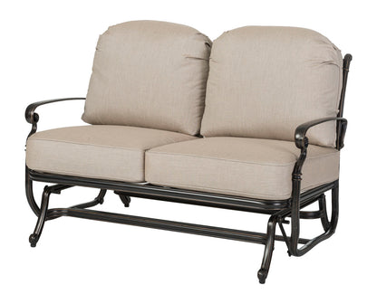 Gensun Bella Vista Cushion Loveseat Glider in Midnight Gold