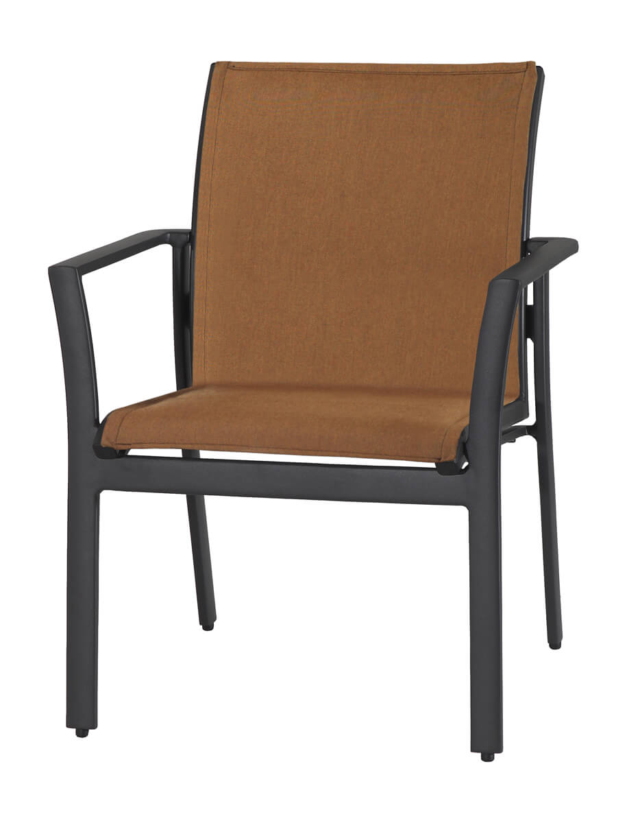 Gensun Echelon Padded Sling Dining Chair (stacking) in Carbon