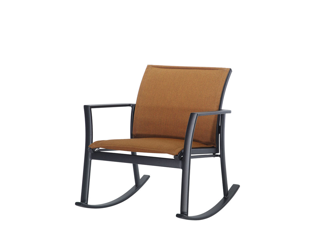 Gensun Echelon Padded Sling Rocking Lounge Chair in Carbon