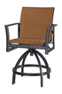 Gensun Echelon Padded Sling Swivel Balcony Stool in Carbon