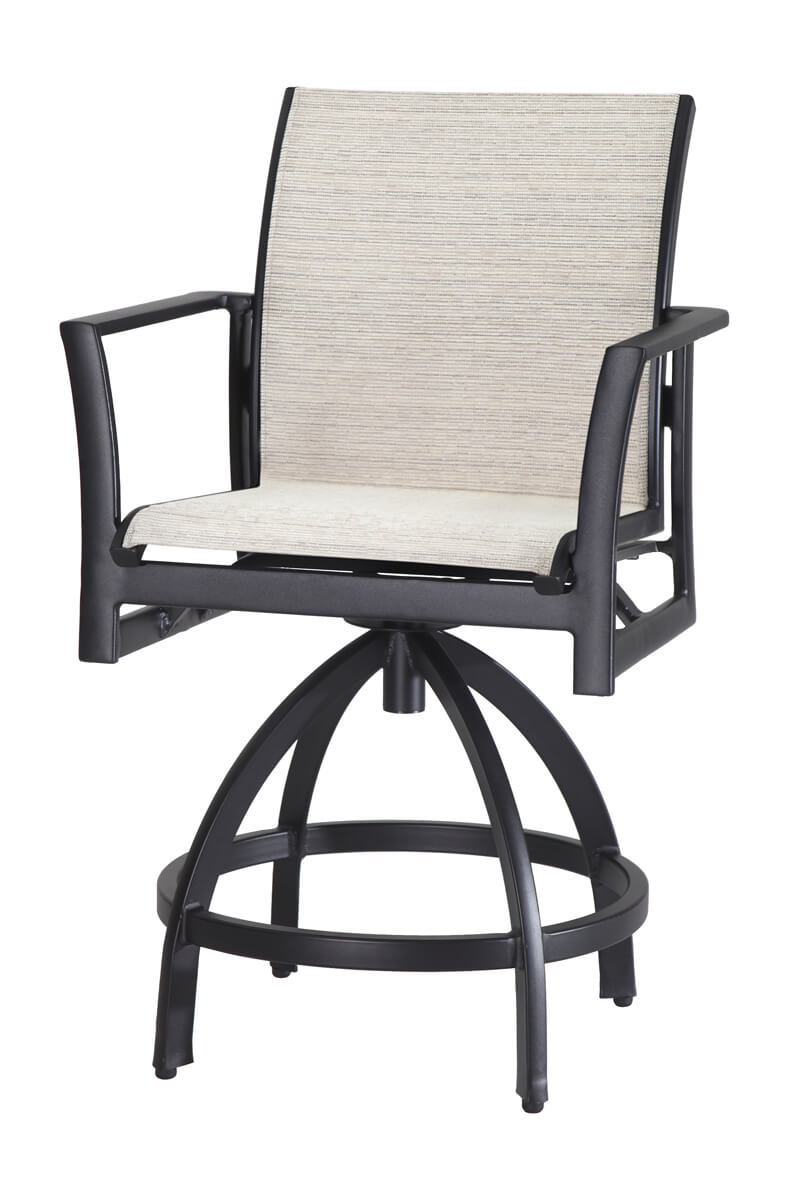 Gensun Echelon Sling Swivel Balcony Stool in Carbon