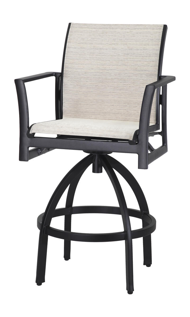 Gensun Echelon Sling Swivel Bar Stool in Carbon