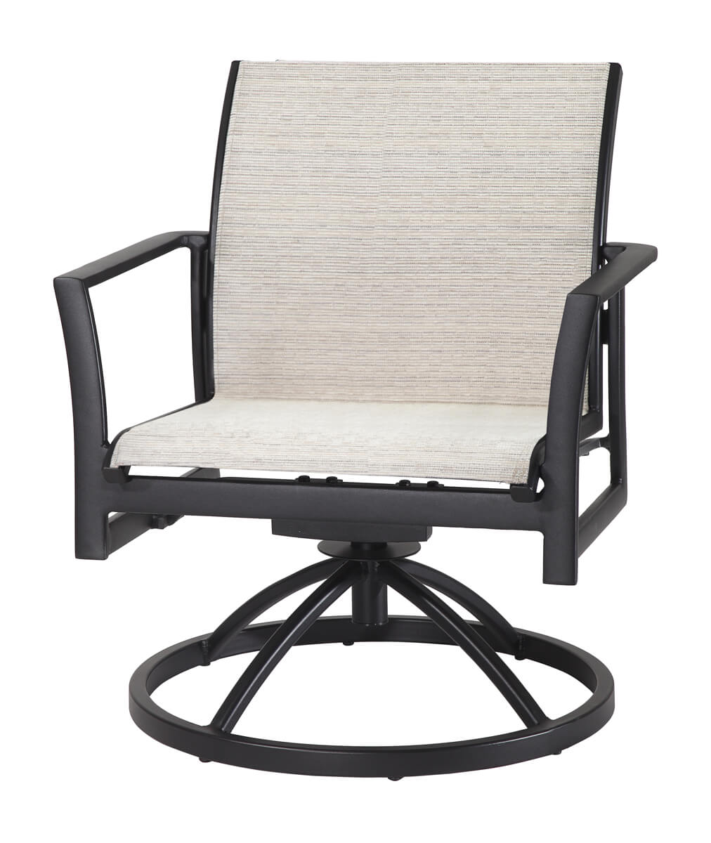 Gensun Echelon Sling Swivel Rocking Lounge Chair in Carbon