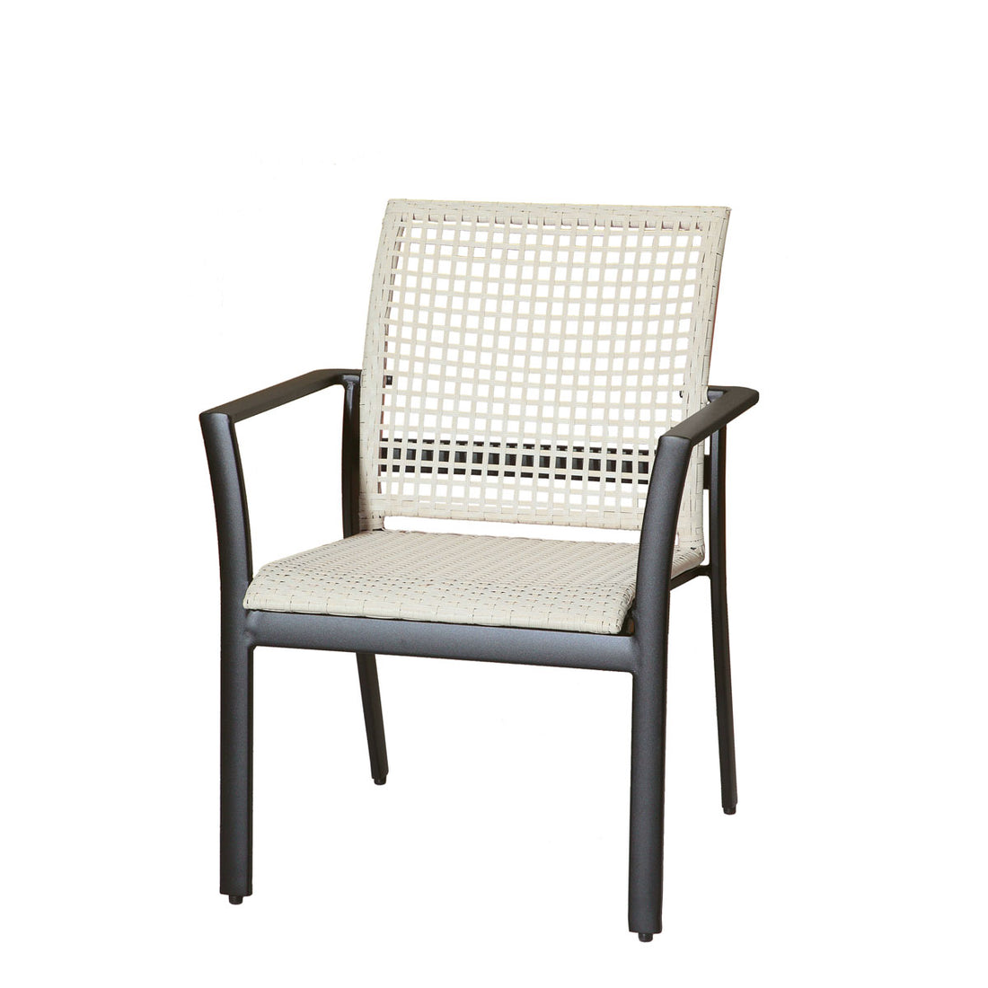 Gensun Echelon Woven Dining Chair (stacking) in Carbon