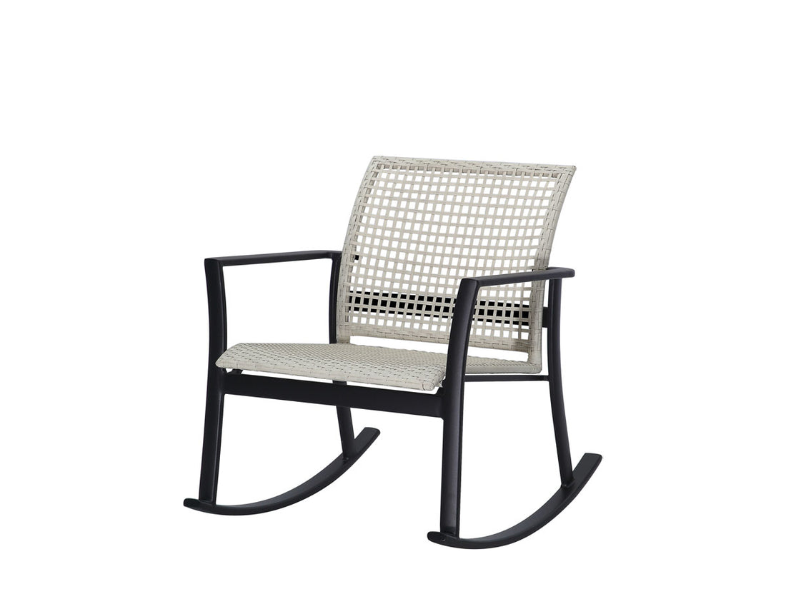 Gensun Echelon Woven Rocking Lounge Chair in Carbon