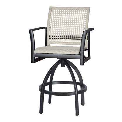 Gensun Echelon Woven Swivel Bar Stool in Carbon