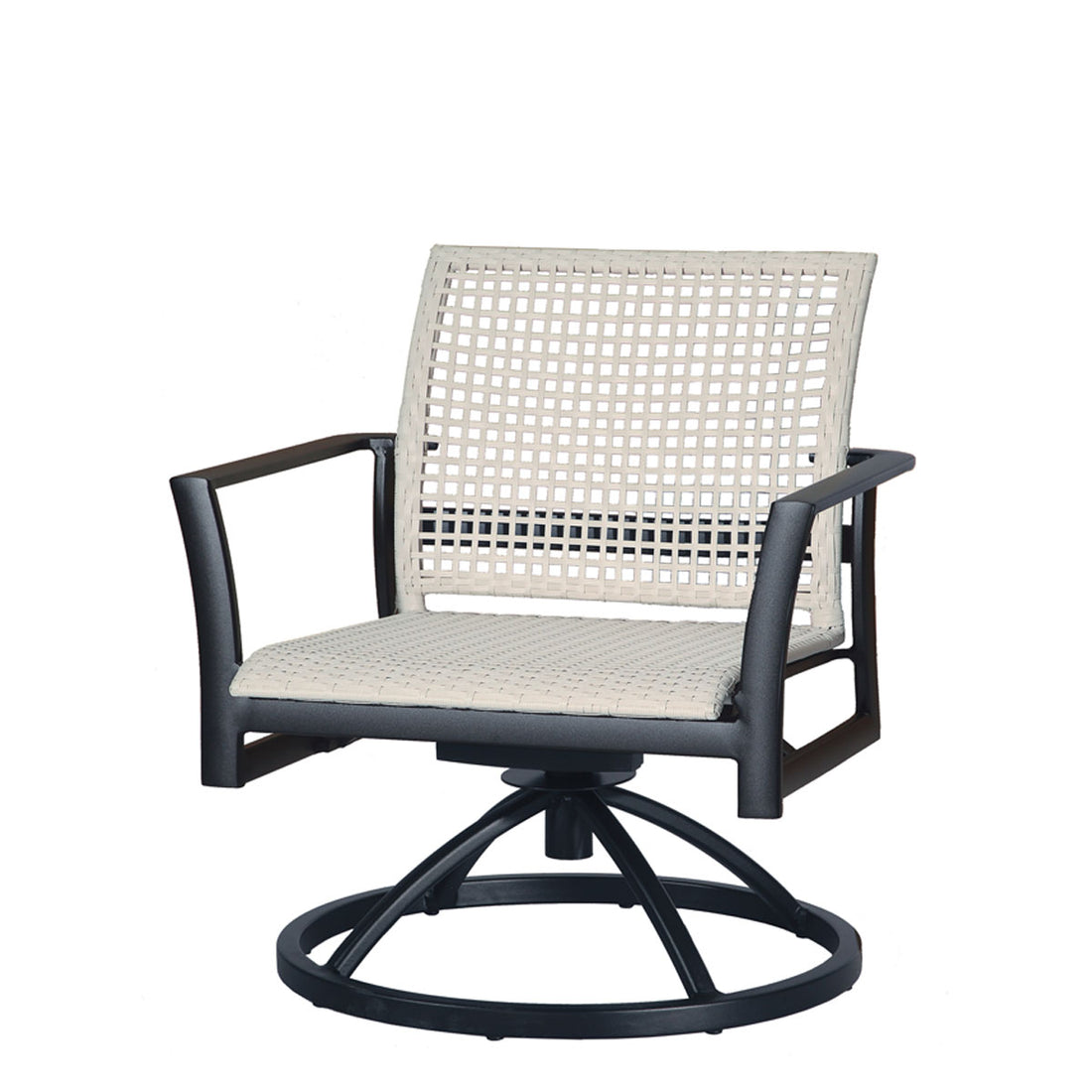 Gensun Echelon Woven Swivel Rocking Lounge Chair in Carbon