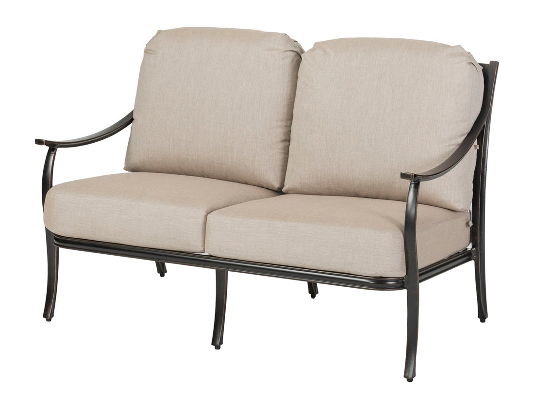 Gensun Edge Cushion Loveseat in Midnight Gold