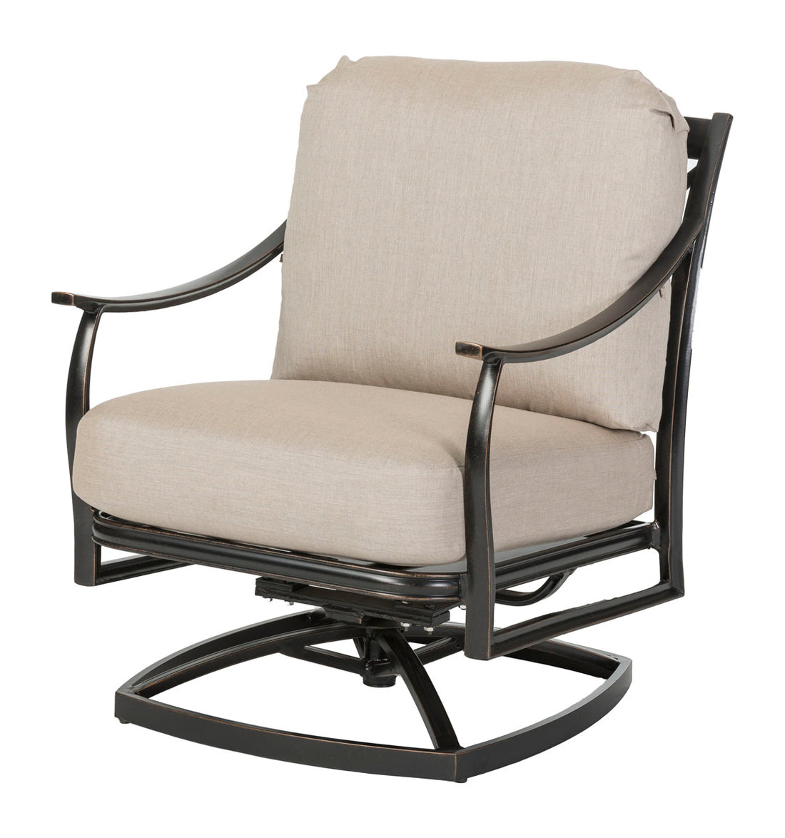 Gensun Edge Cushion Swivel Rocking Lounge Chair in Midnight Gold