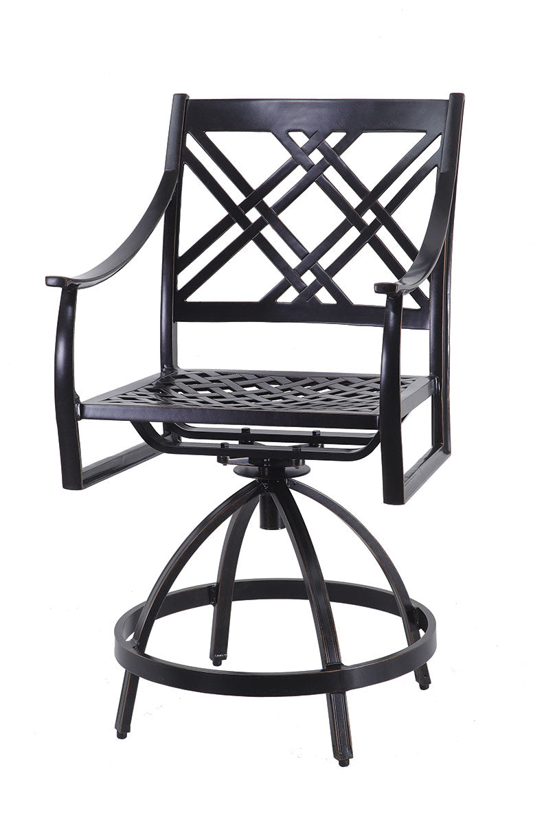 Gensun Edge Swivel Balcony Stool in Midnight Gold