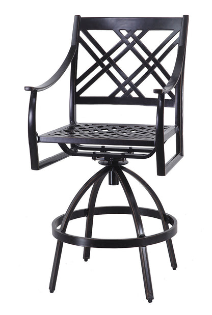 Gensun Edge Swivel Bar Stool in Midnight Gold