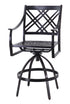 Gensun Edge Swivel Bar Stool in Midnight Gold