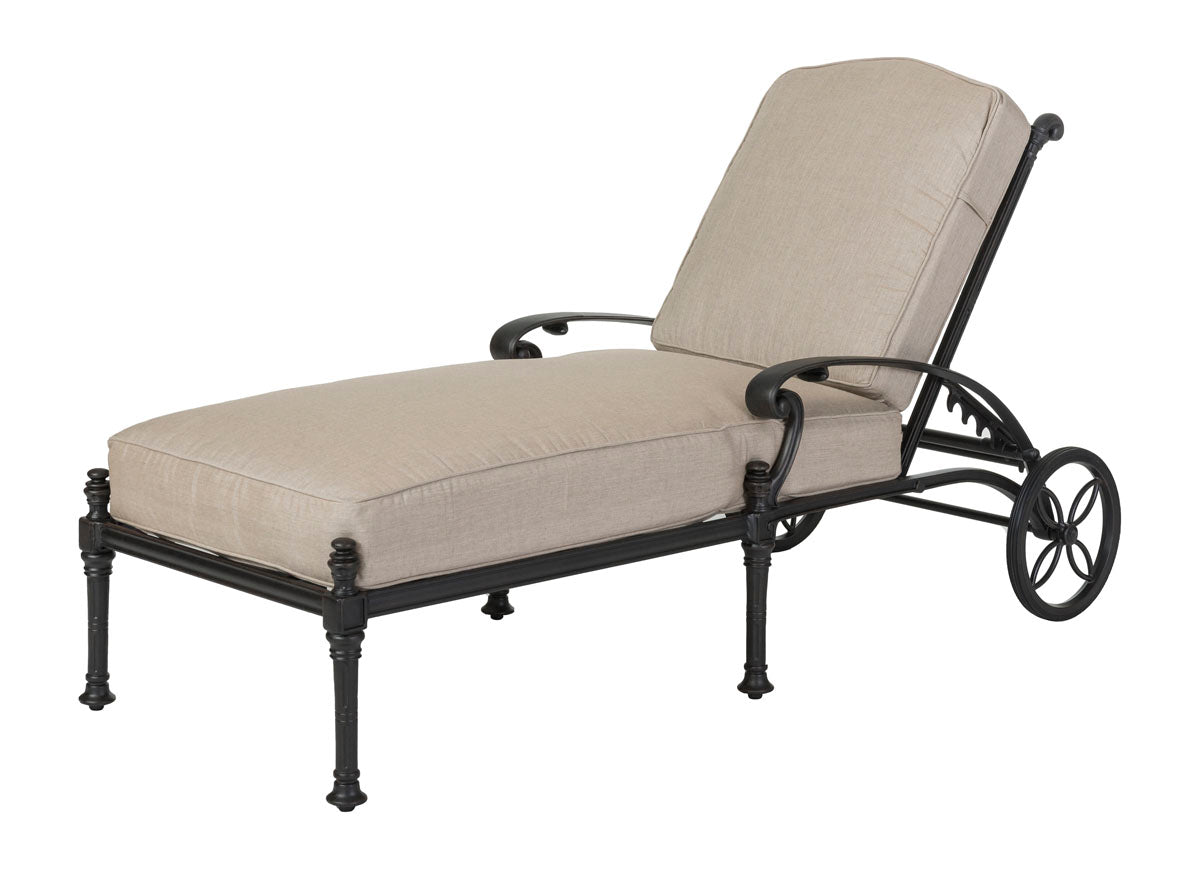 Gensun Florence Cushion Chaise Lounge in Carbon