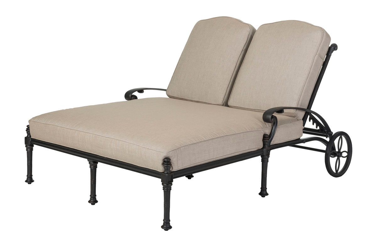 Gensun Florence Cushion Double Chaise Lounge in Carbon