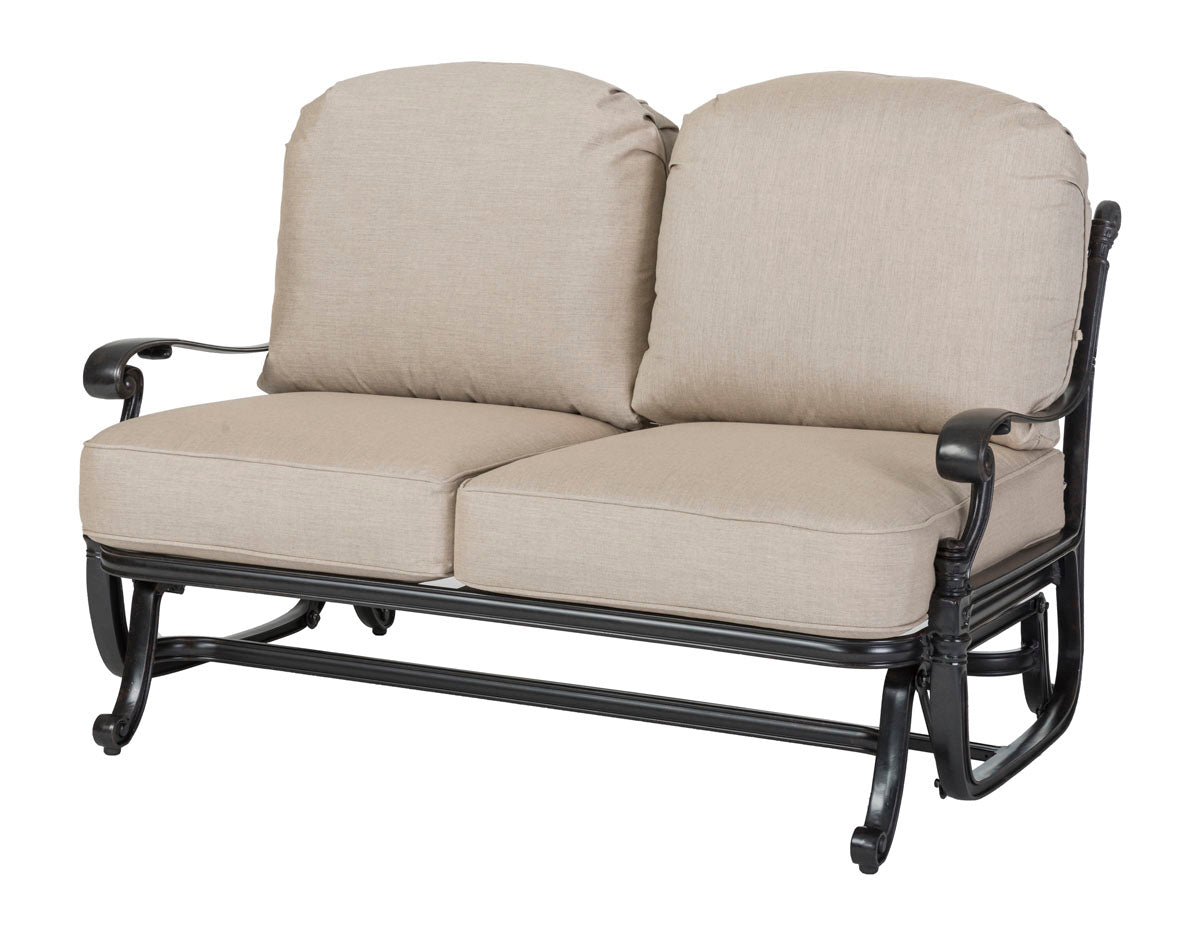 Gensun Florence Cushion Loveseat Glider in Carbon
