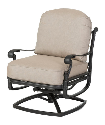 Gensun Florence Cushion Swivel Rocking Lounge Chair in Carbon