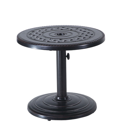 Gensun Grand Terrace 24" Round Umbrella End Table - 50lb Base in Desert Bronze