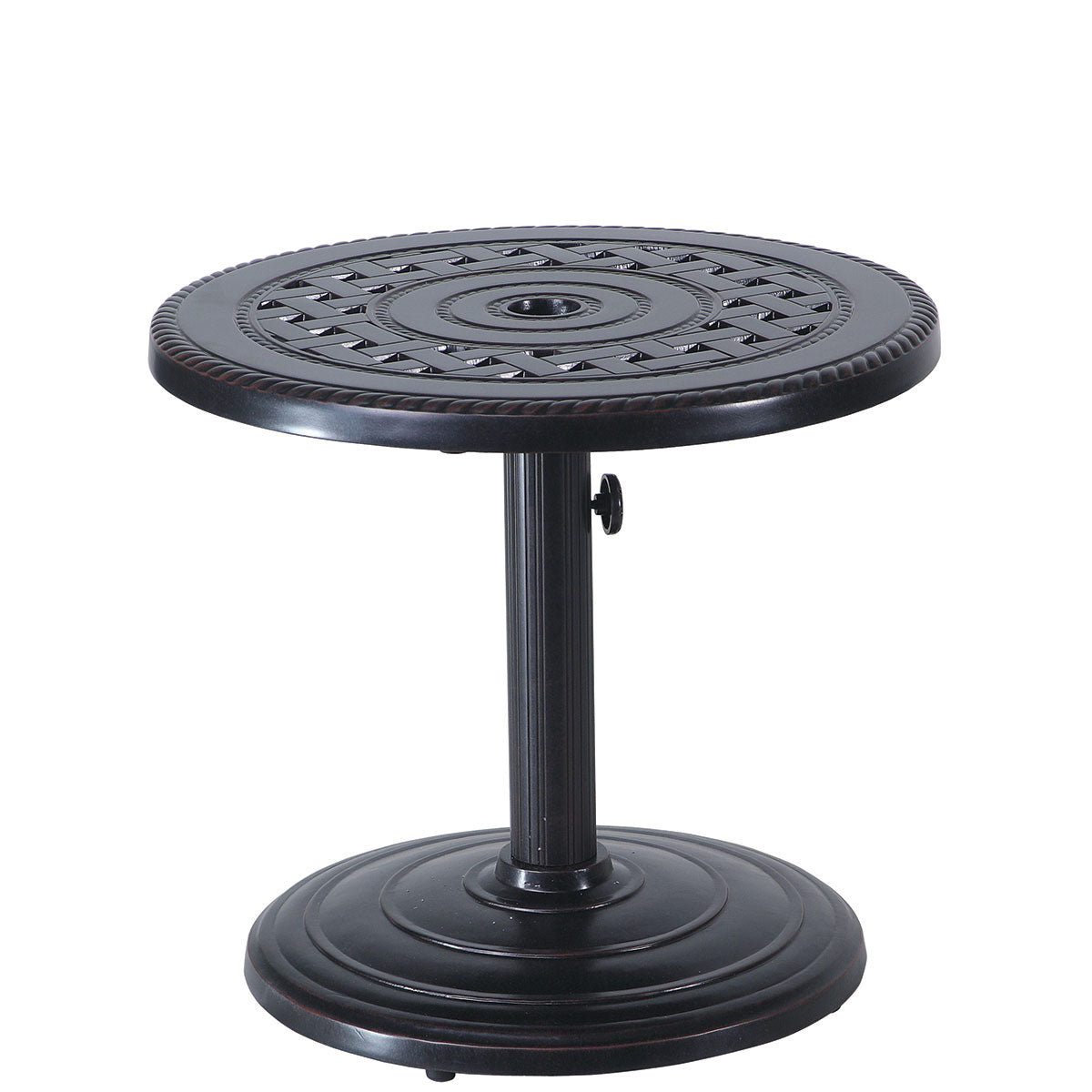 Gensun Grand Terrace 24" Round Umbrella End Table - 80lb Base in Desert Bronze