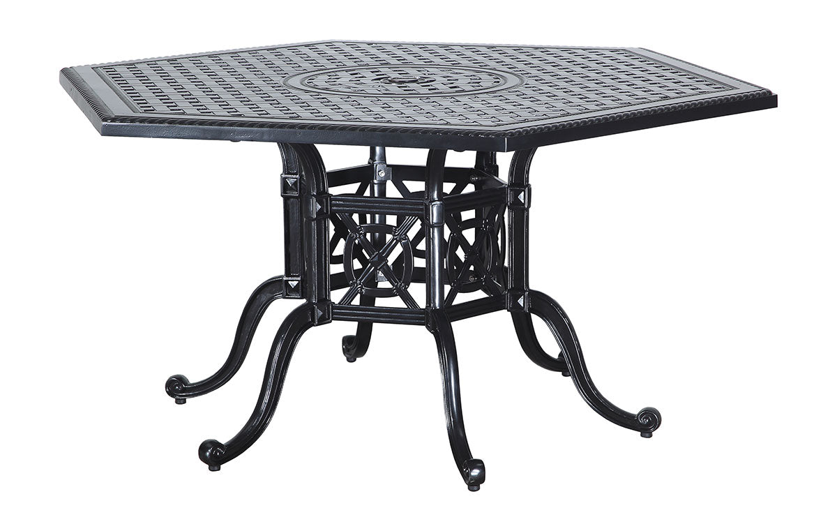 Gensun Grand Terrace 62" Hexagon Dining Table in Desert Bronze