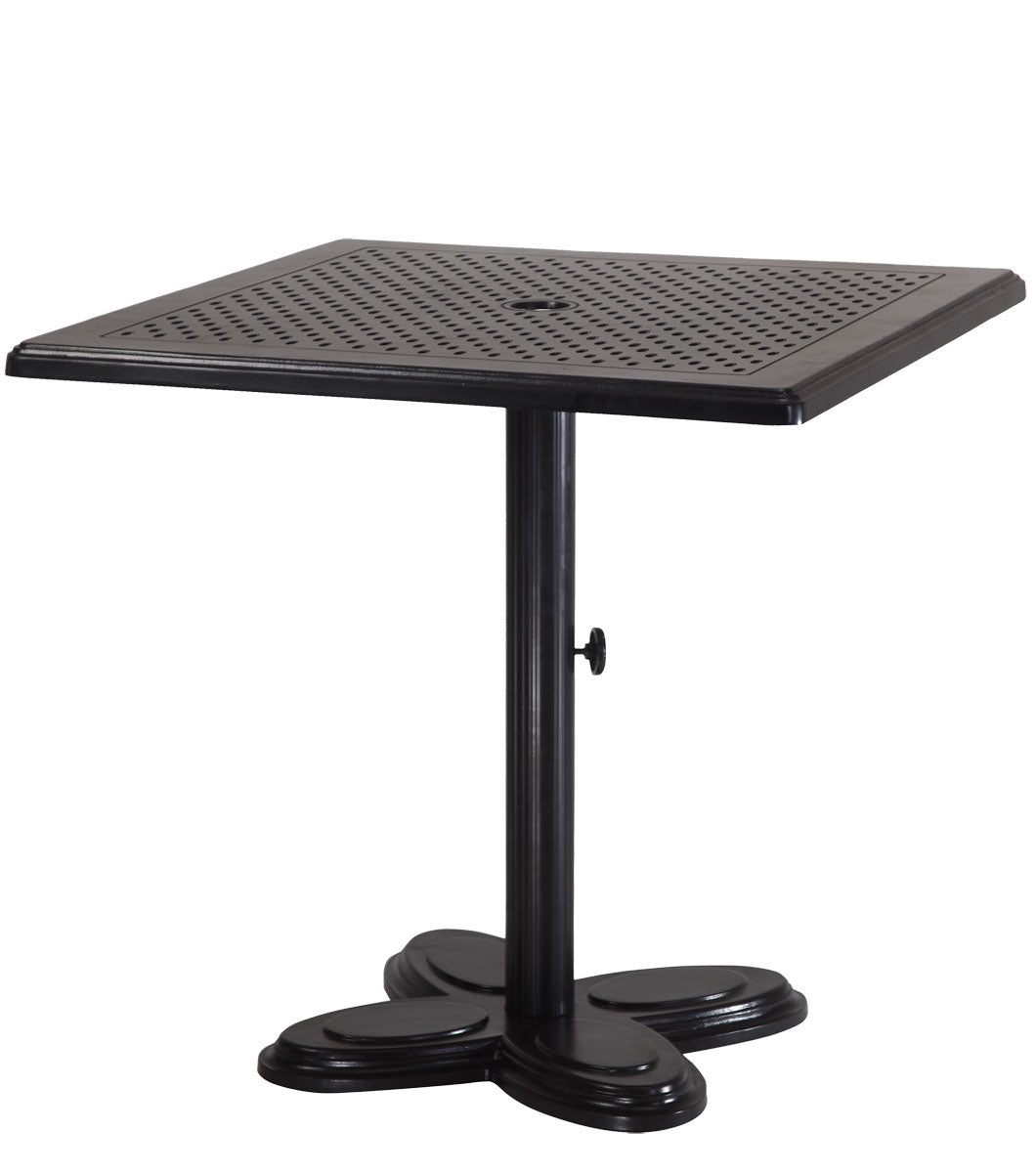 Gensun Lotus 30" Square Pedestal Table in Ruby
