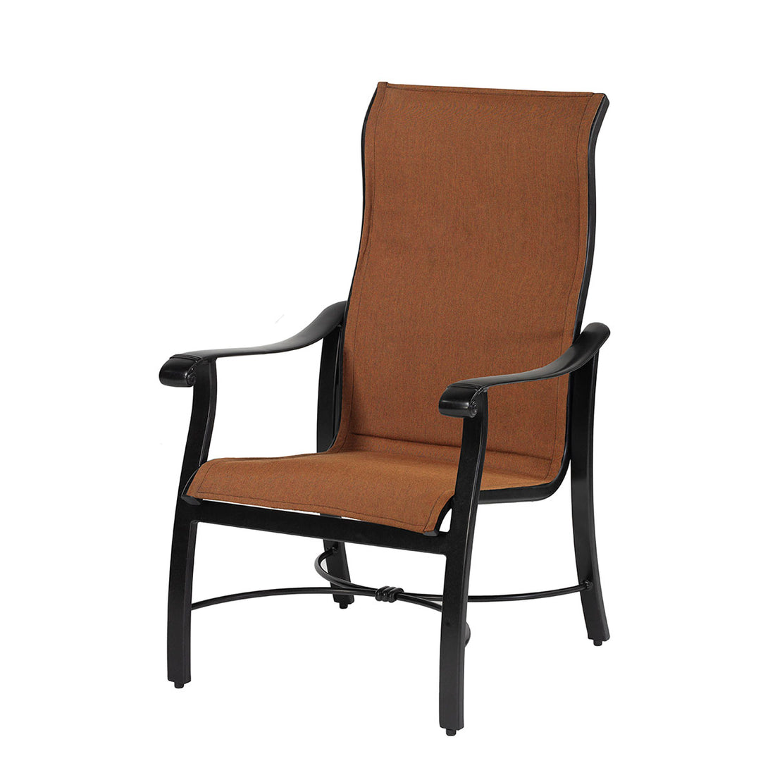 Gensun Lucerne Padded Sling High Back Dining Chair in Midnight Gold