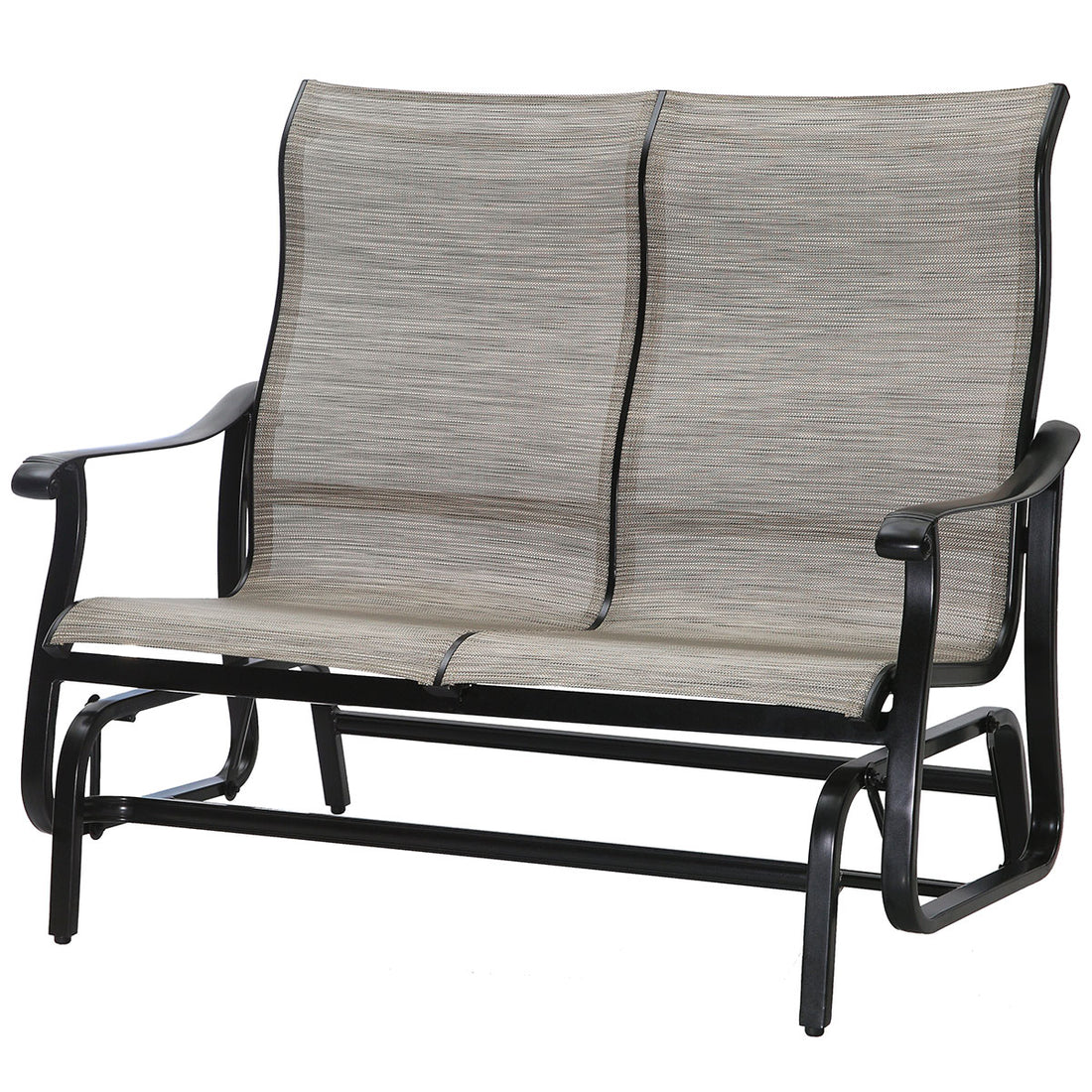 Gensun Lucerne Sling High Back Loveseat Glider in Midnight Gold