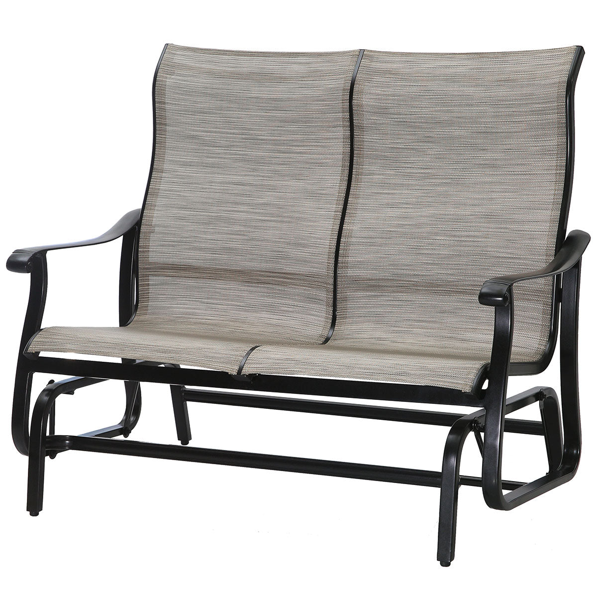 Gensun Lucerne Sling High Back Loveseat Glider in Midnight Gold
