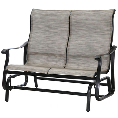 Gensun Lucerne Sling High Back Loveseat Glider in Midnight Gold